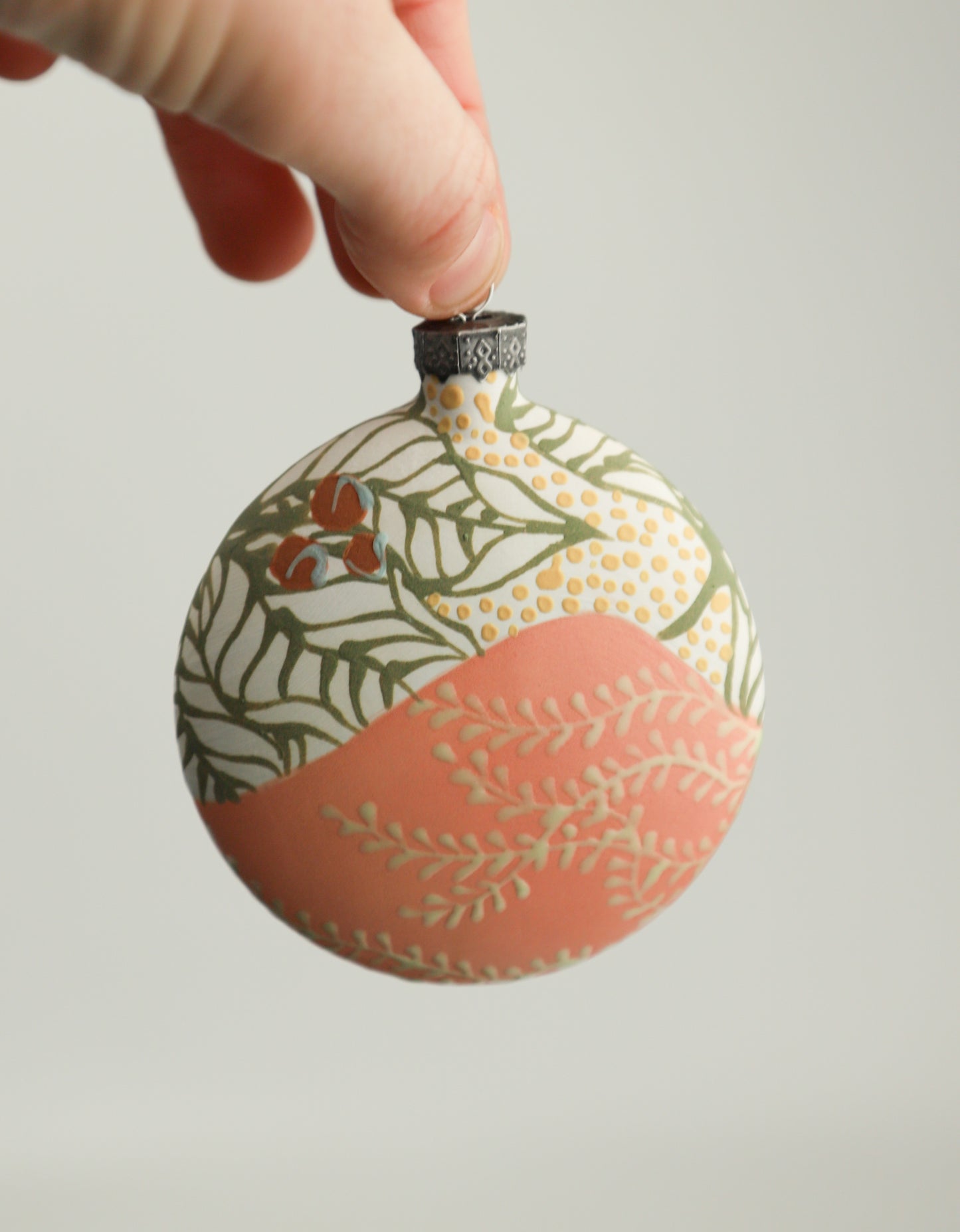 Pink and White Split Ornament