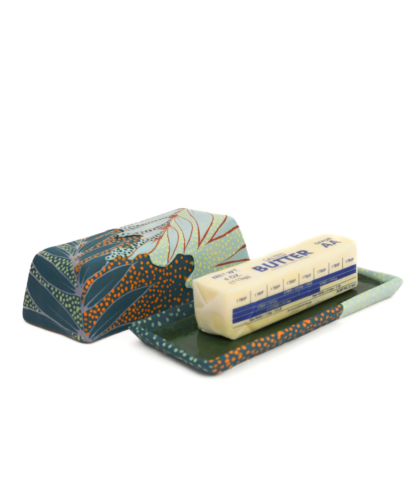13. Teal and Seafoam Butter Dish