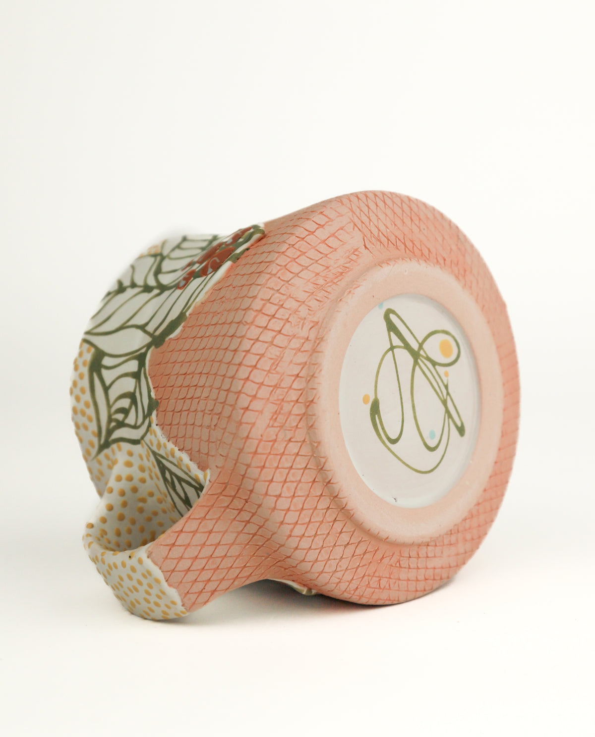 White and Pink Mug