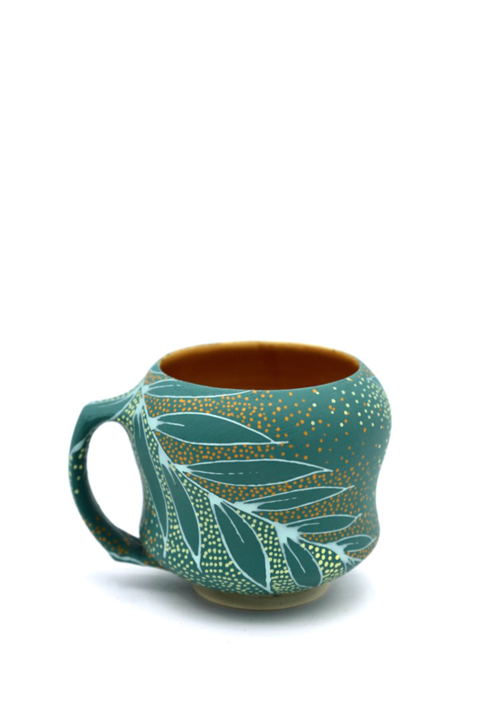 Green leaf mug