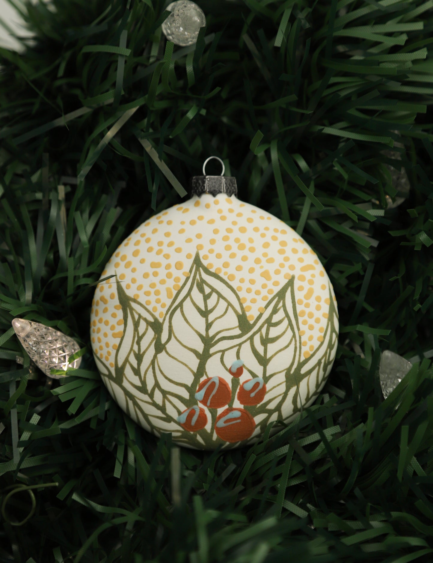White Berried Ornament