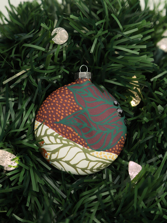 Purple and White Split Ornament