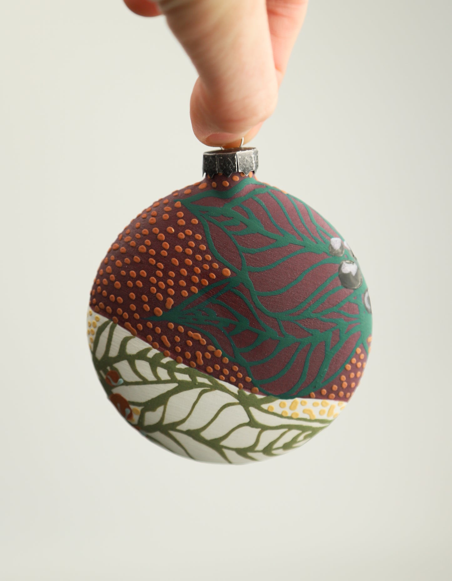 Purple and White Split Ornament