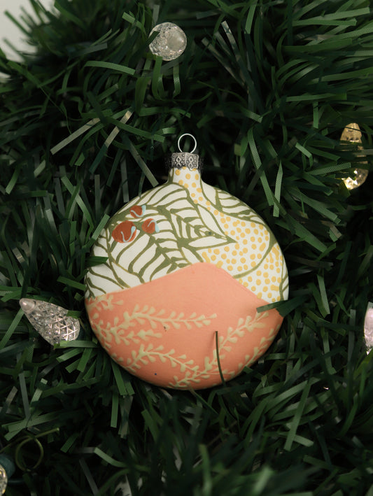Pink and White Split Ornament