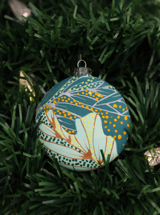 Seafoam and Teal Split Ornament