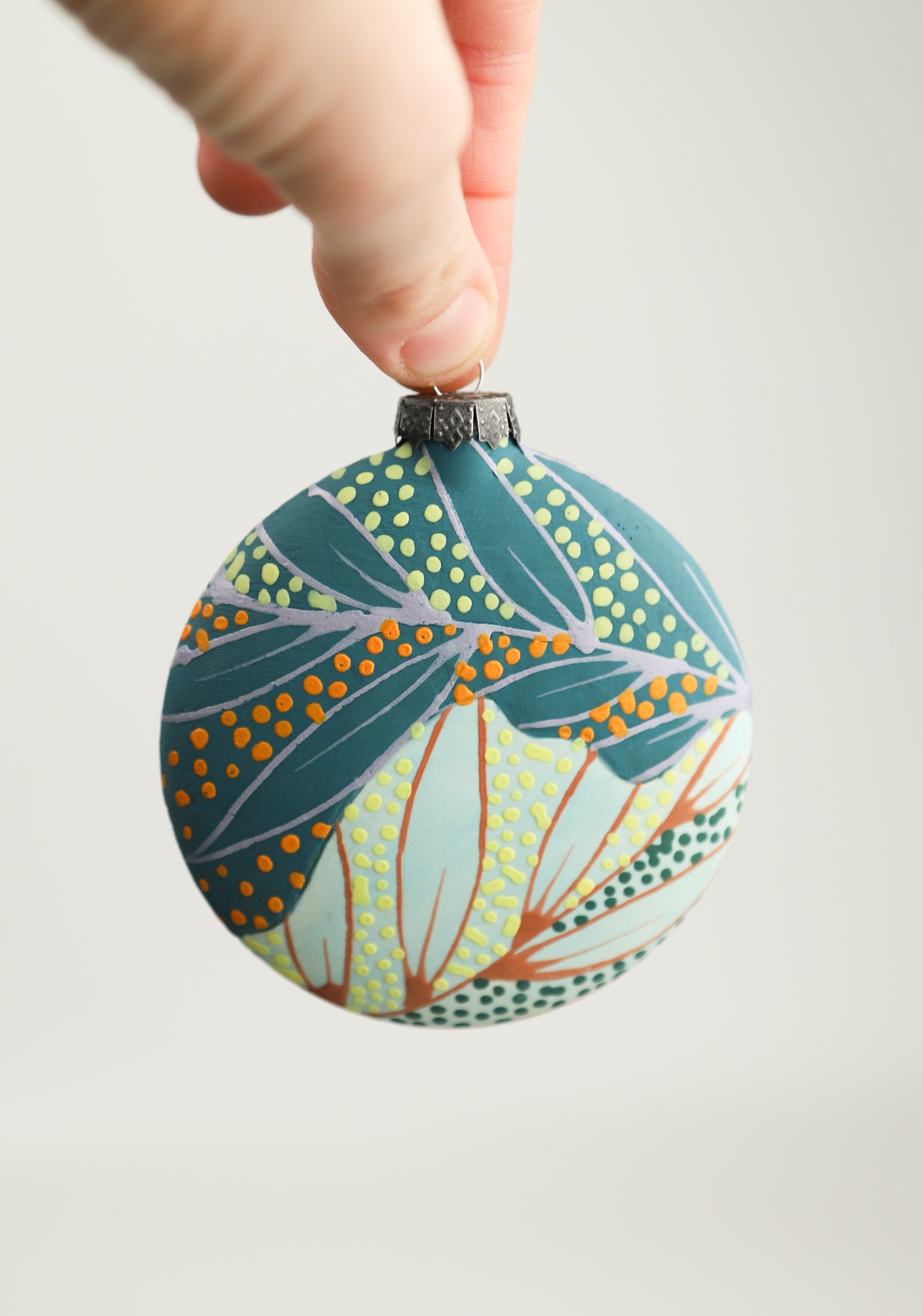 Seafoam and Teal Split Ornament