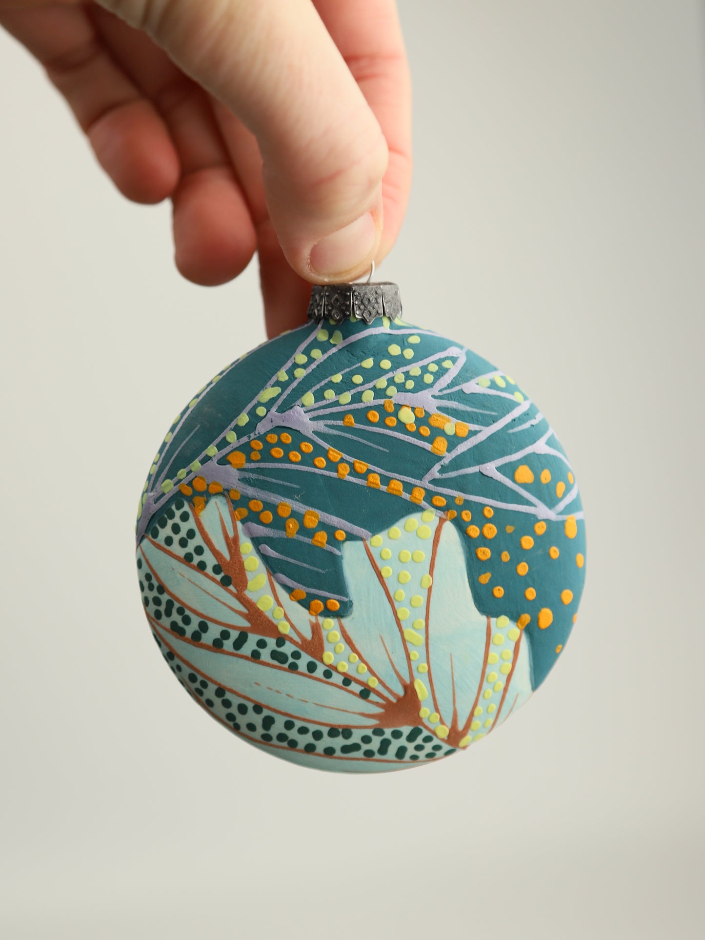 Seafoam and Teal Split Ornament