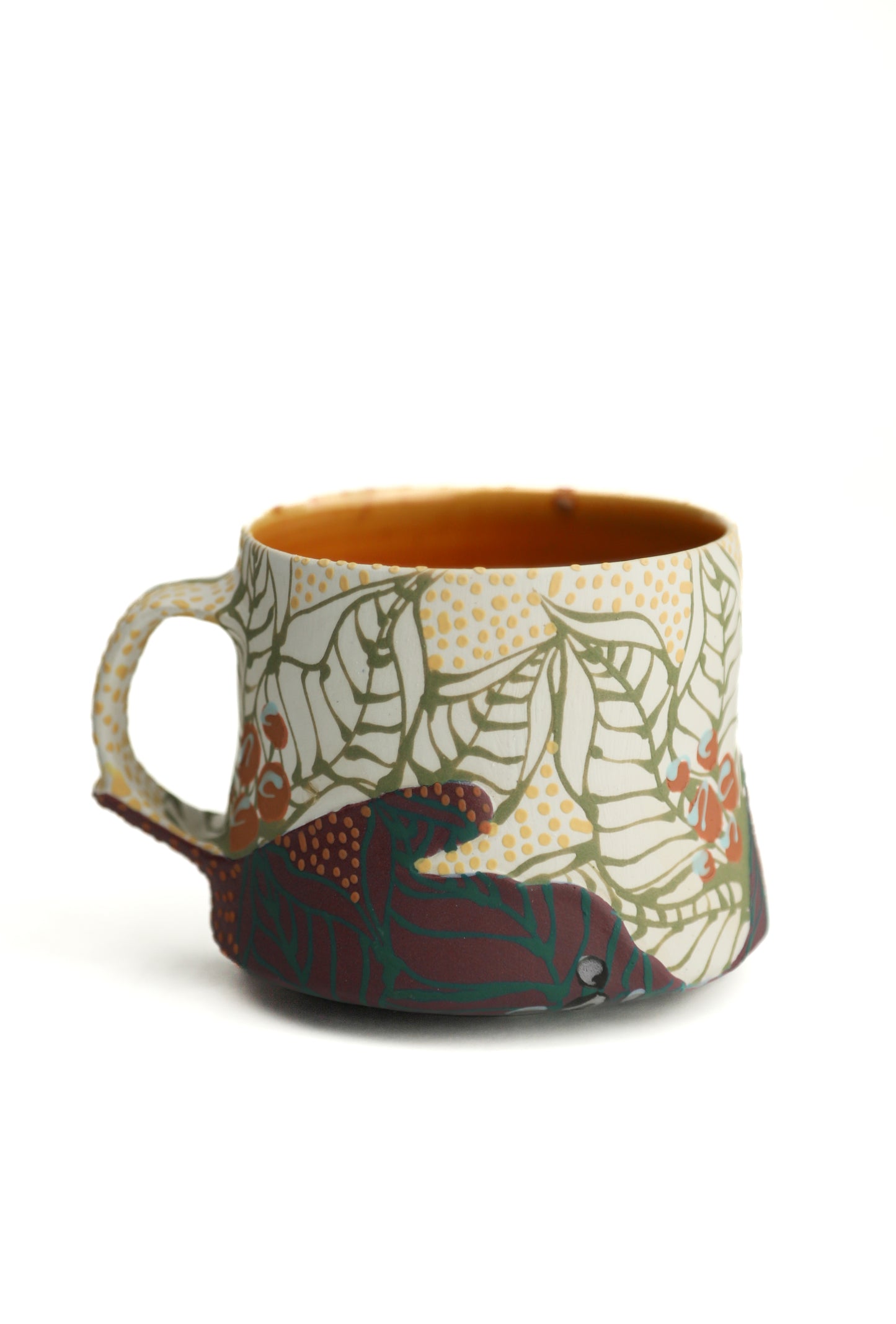 9. White/ Purple Split Mug