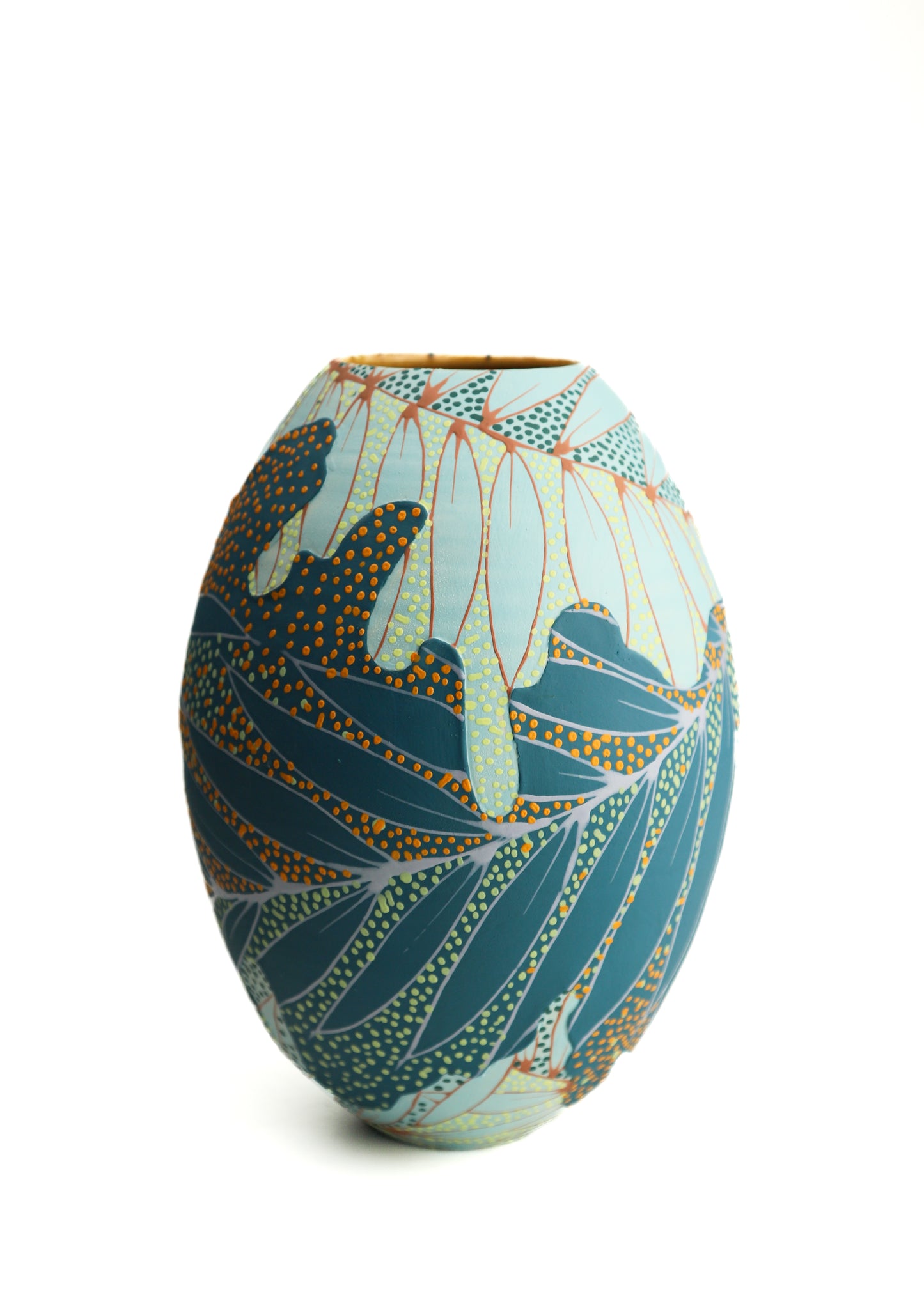 22. Seafoam/ Teal Split Vase