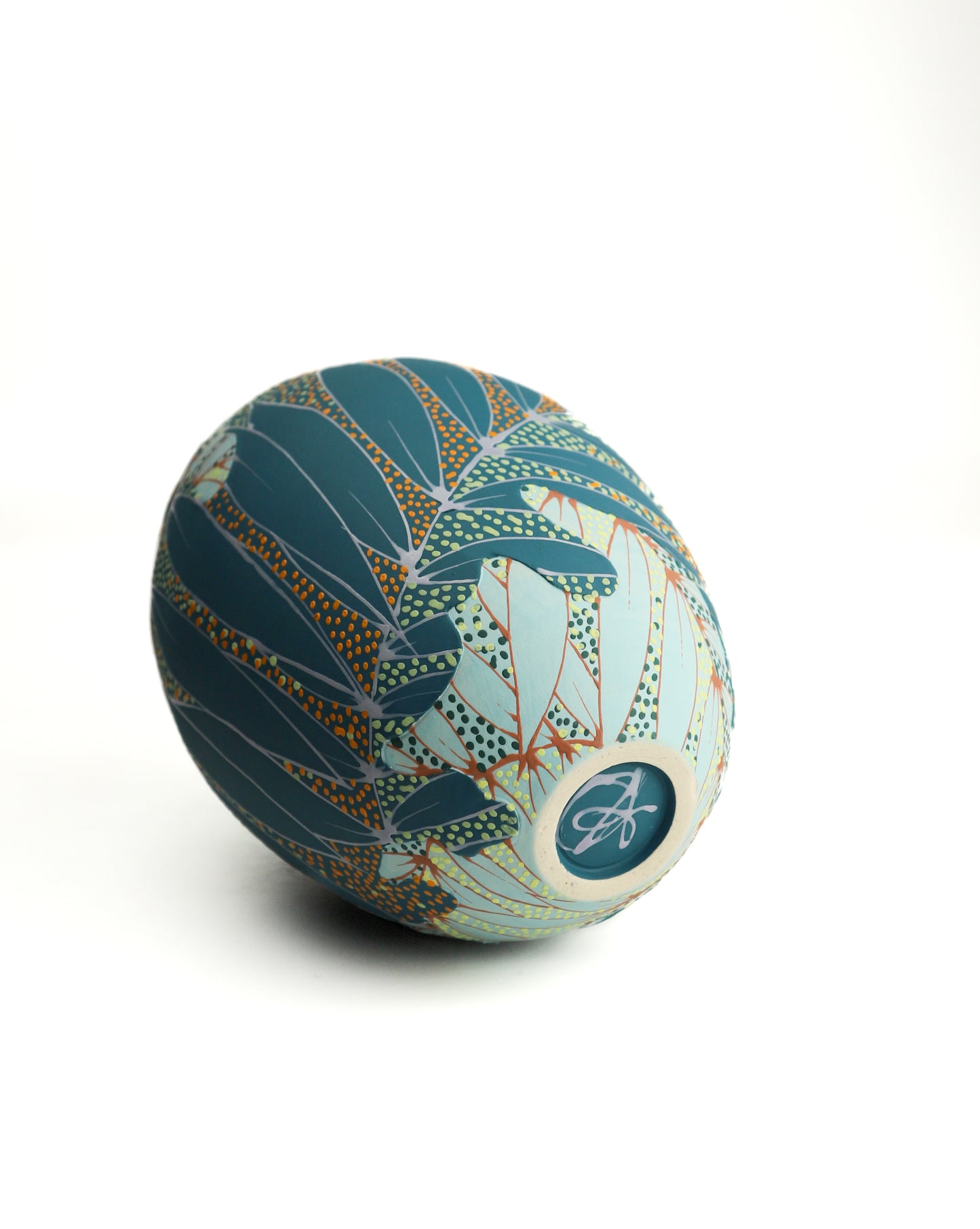 22. Seafoam/ Teal Split Vase