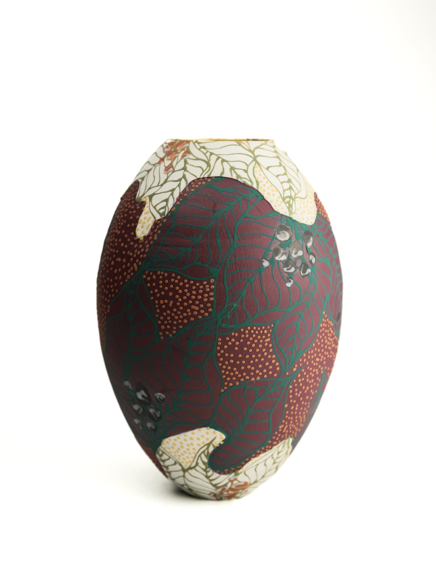 23. White/ Purple Split Vase