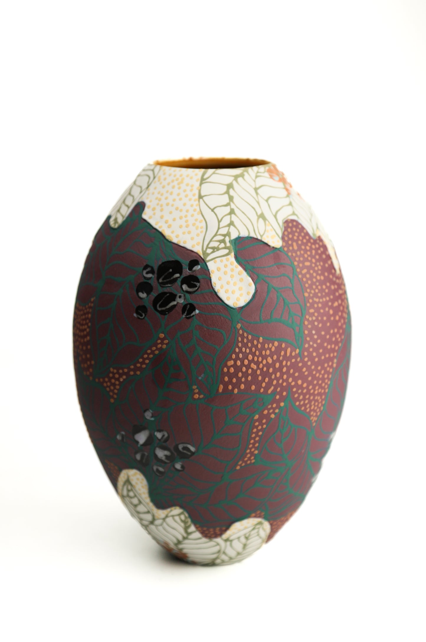 23. White/ Purple Split Vase