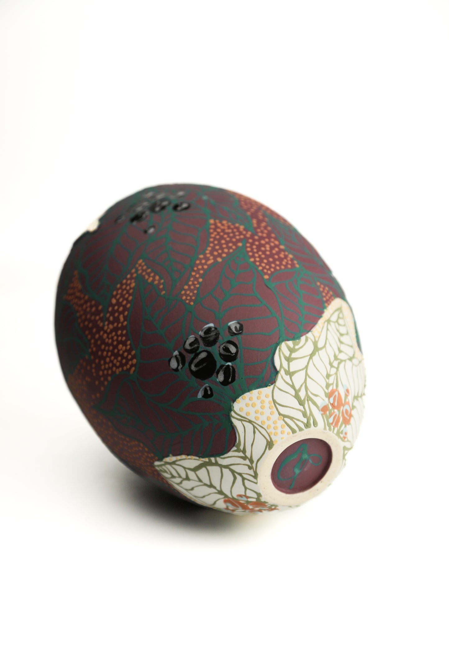 23. White/ Purple Split Vase