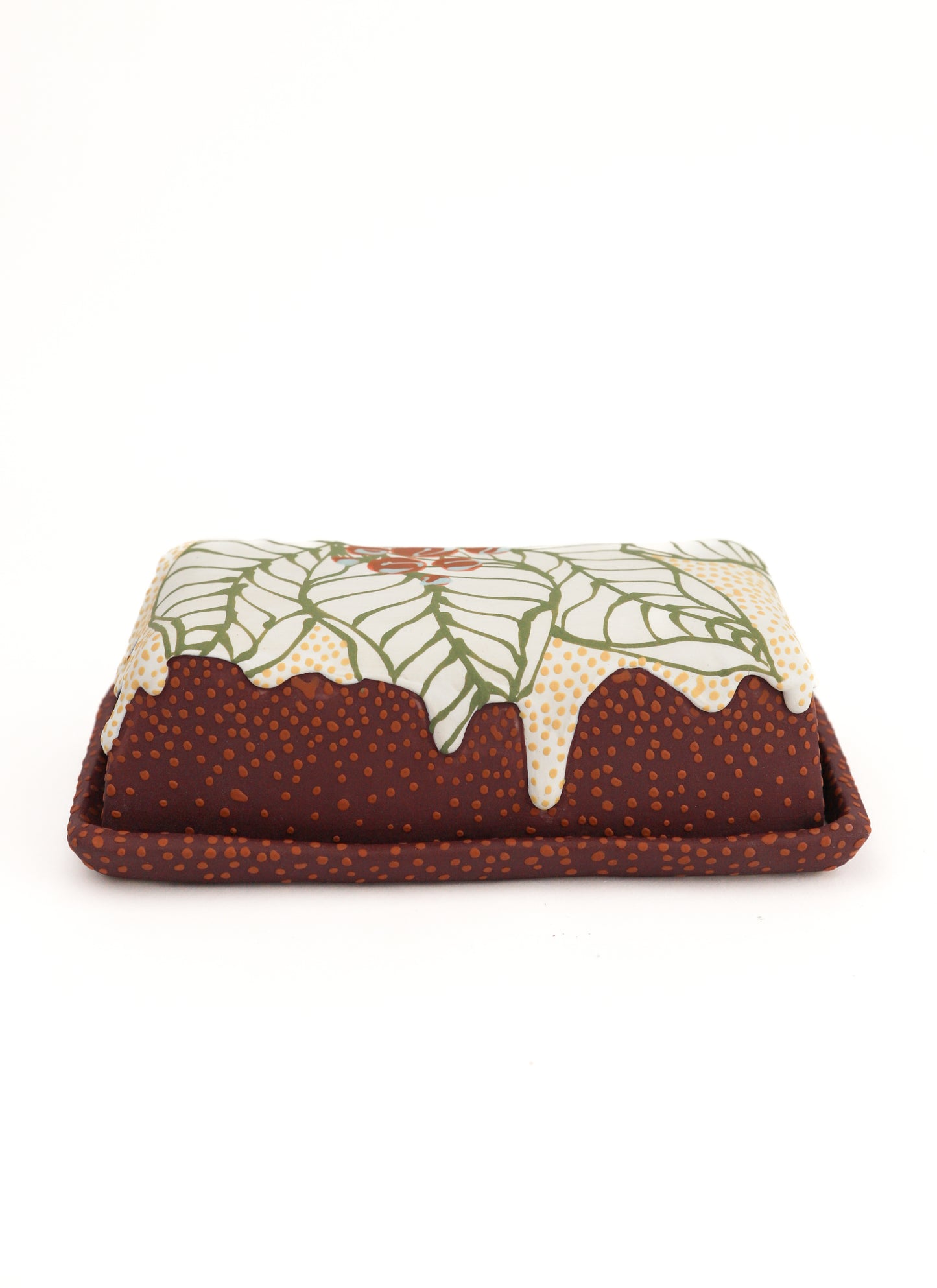 10. White and Purple Butter Dish