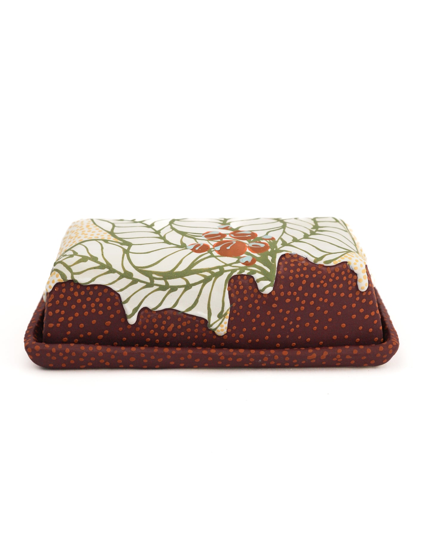 10. White and Purple Butter Dish
