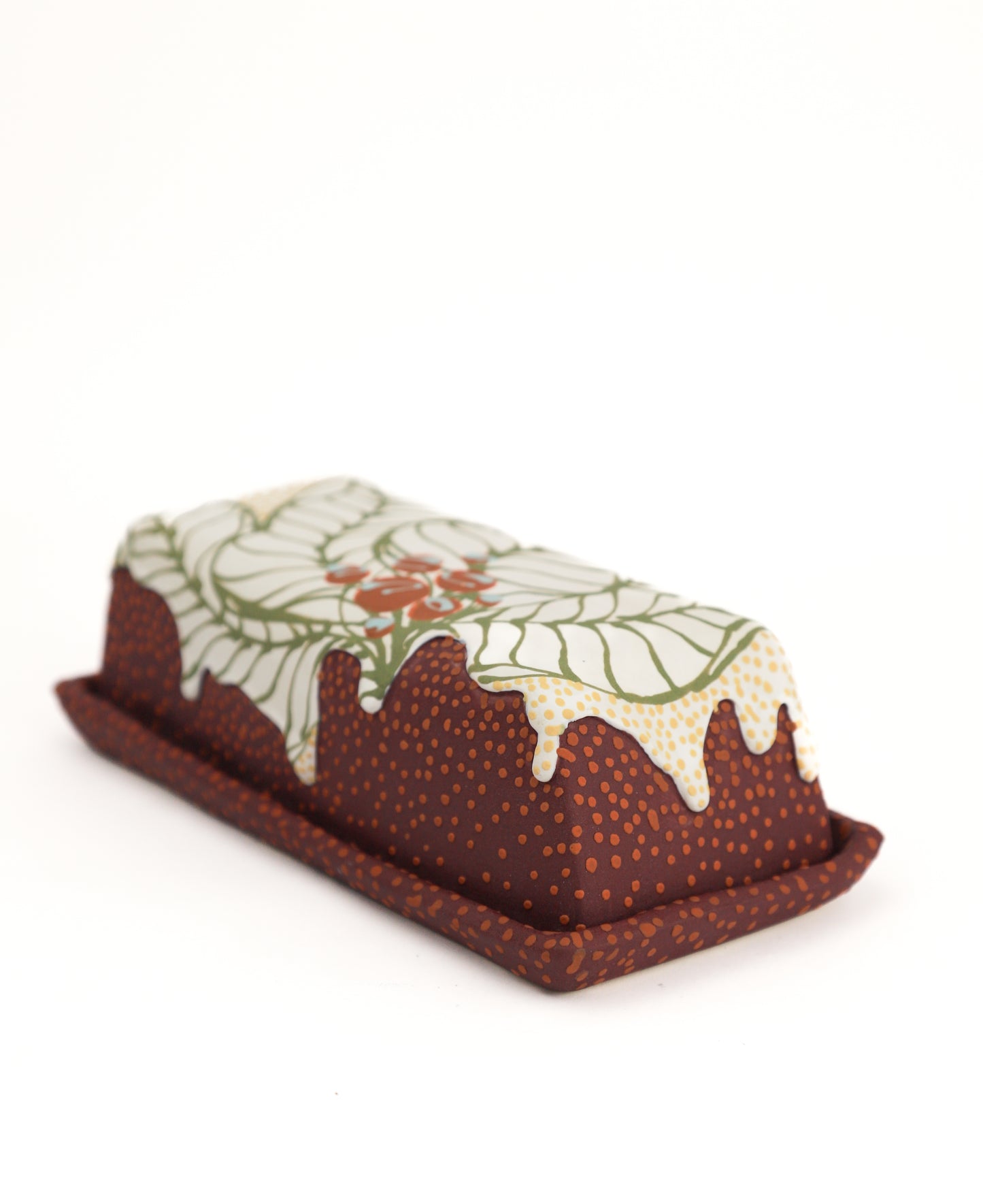 10. White and Purple Butter Dish