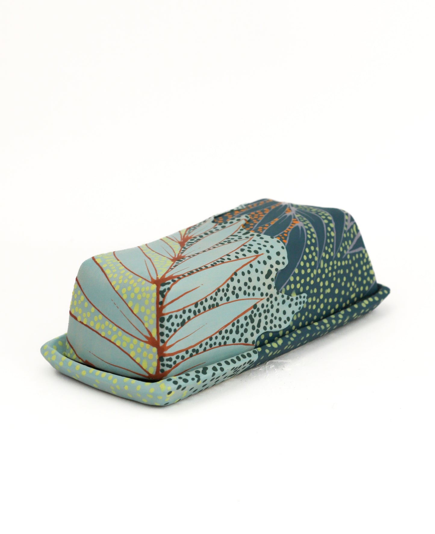13. Teal and Seafoam Butter Dish