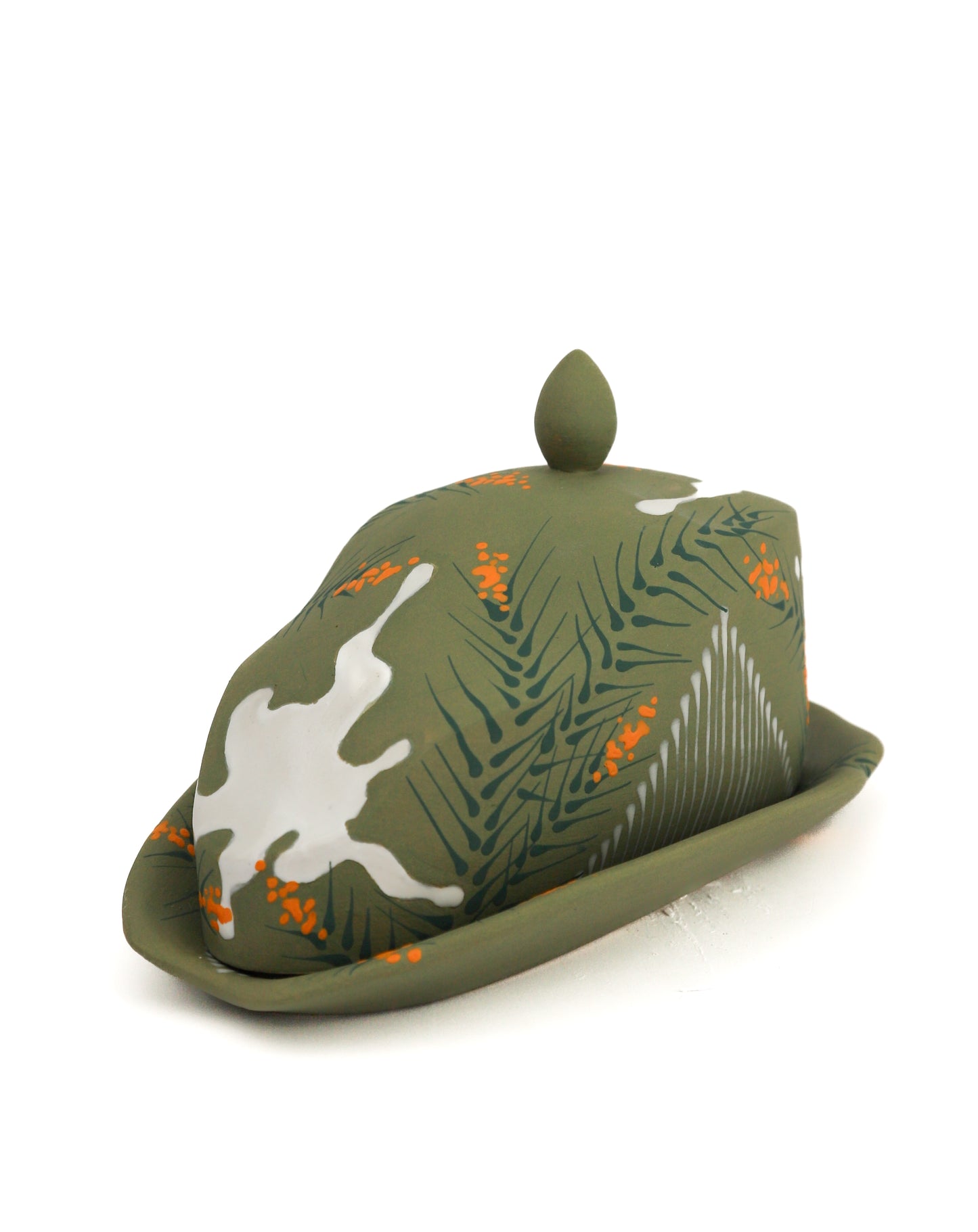 14. Sage Flower Butter Dish