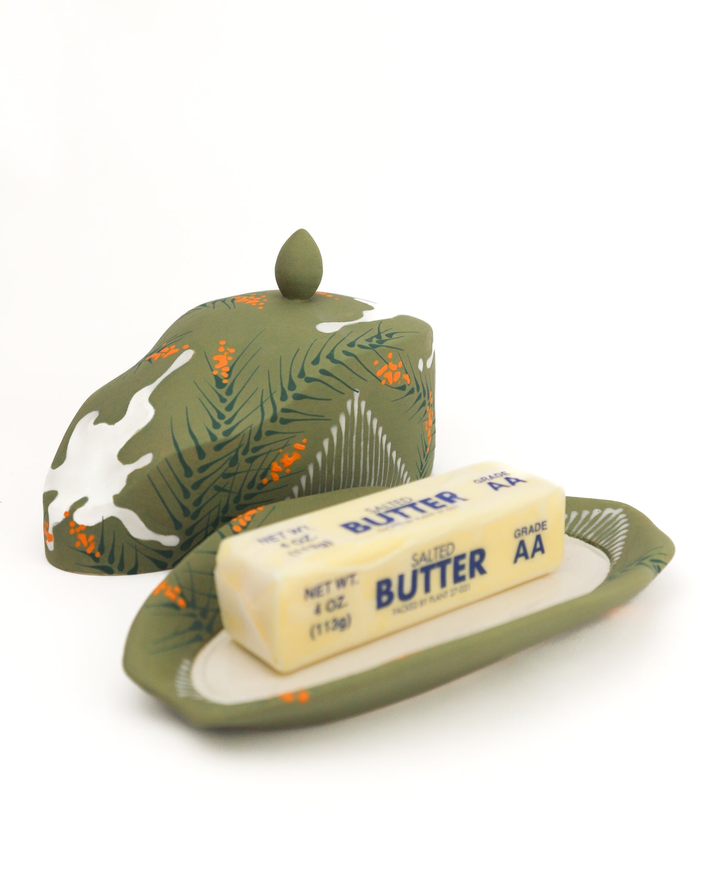 14. Sage Flower Butter Dish