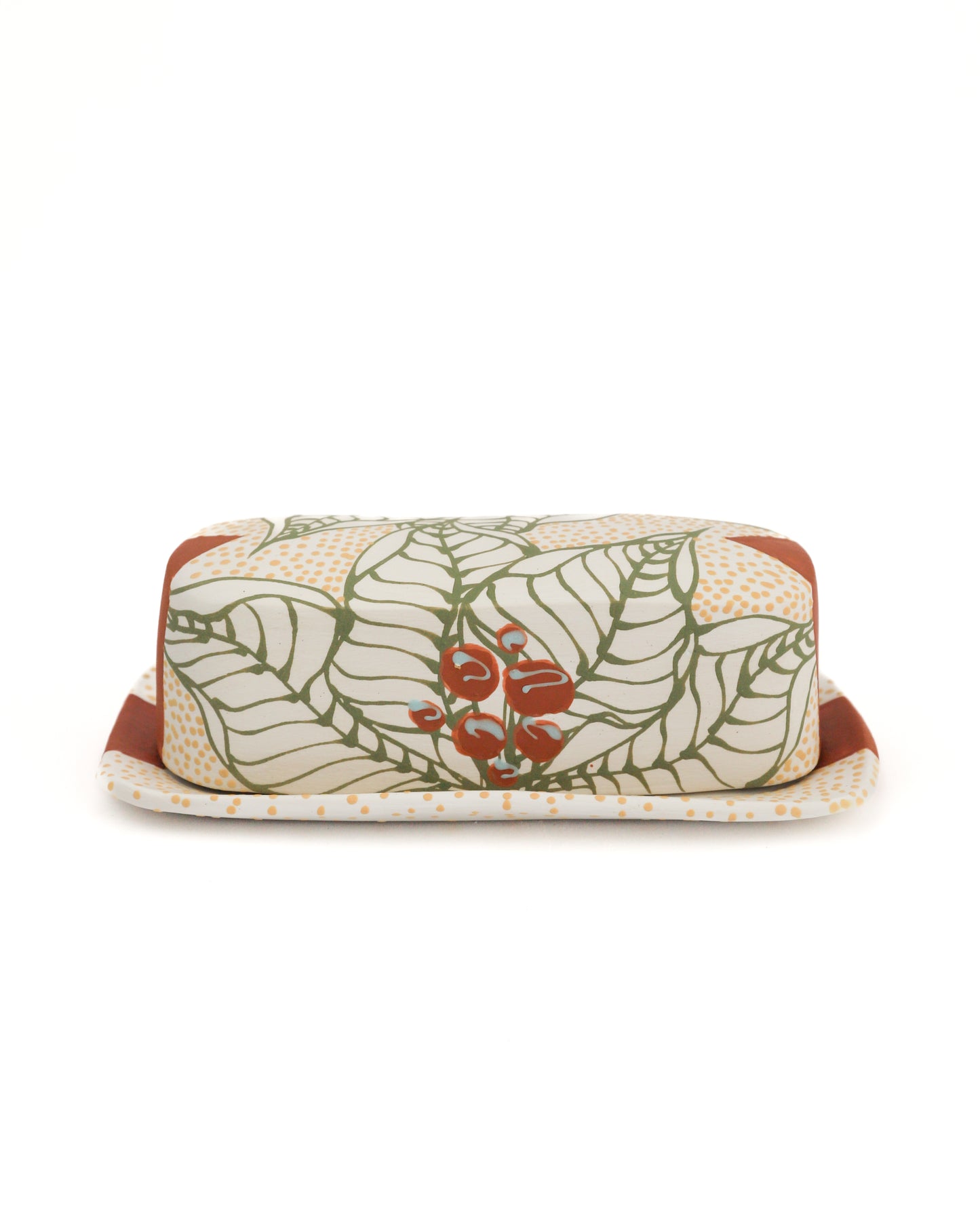 16. White, Sienna Arrow Butter Dish