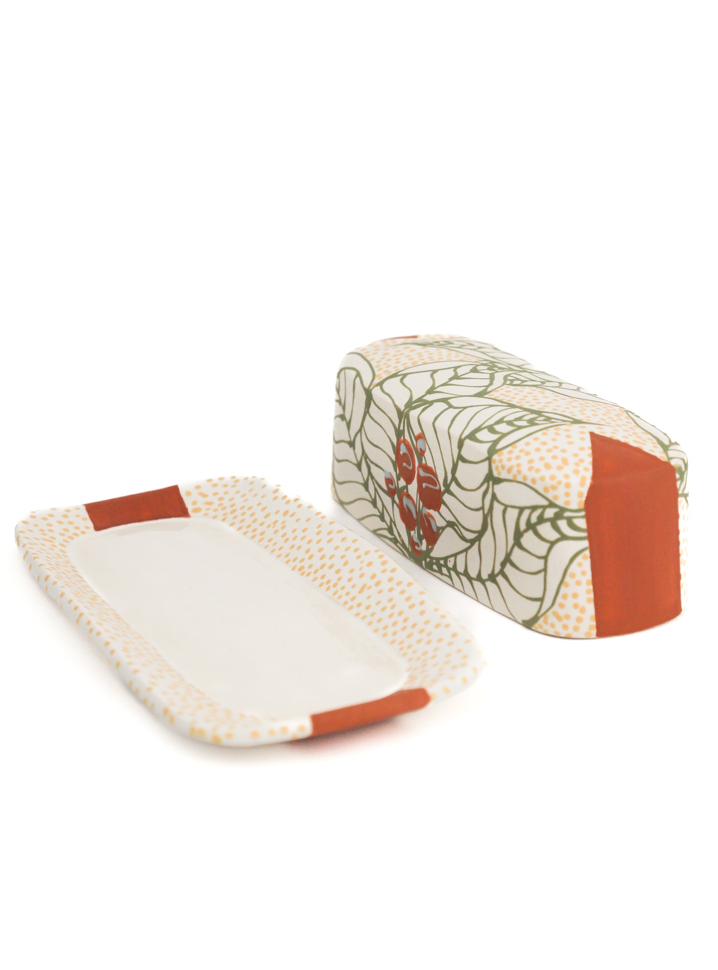 16. White, Sienna Arrow Butter Dish