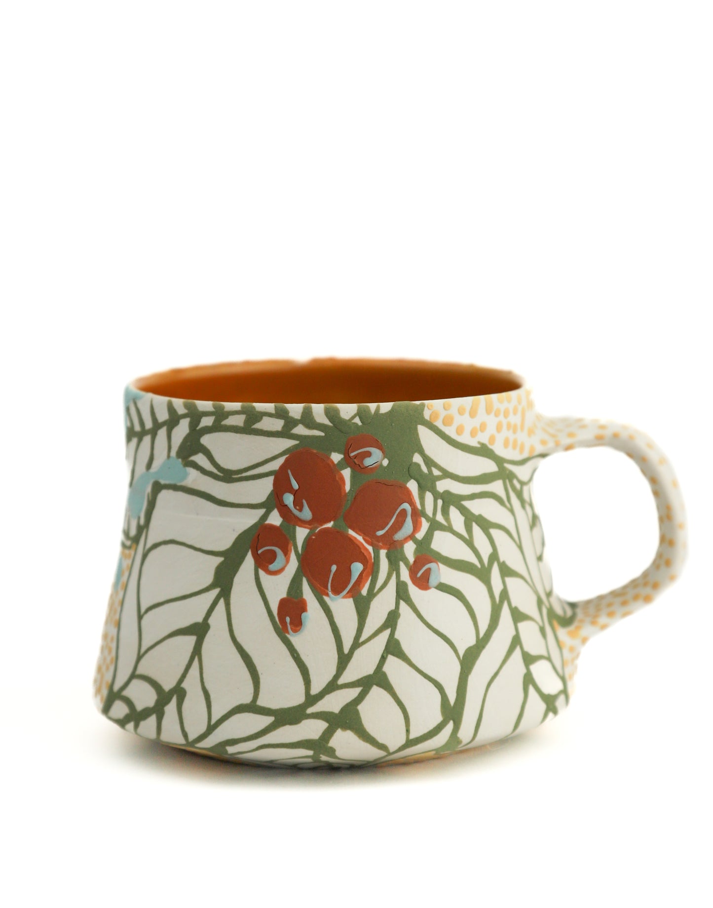 3. White and Seafoam Splat Mini Mug