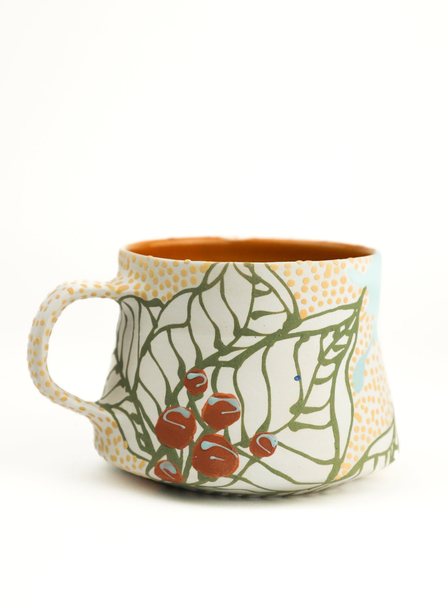 3. White and Seafoam Splat Mini Mug