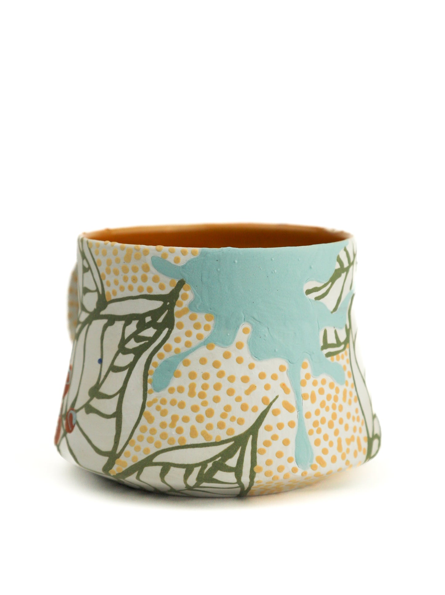3. White and Seafoam Splat Mini Mug