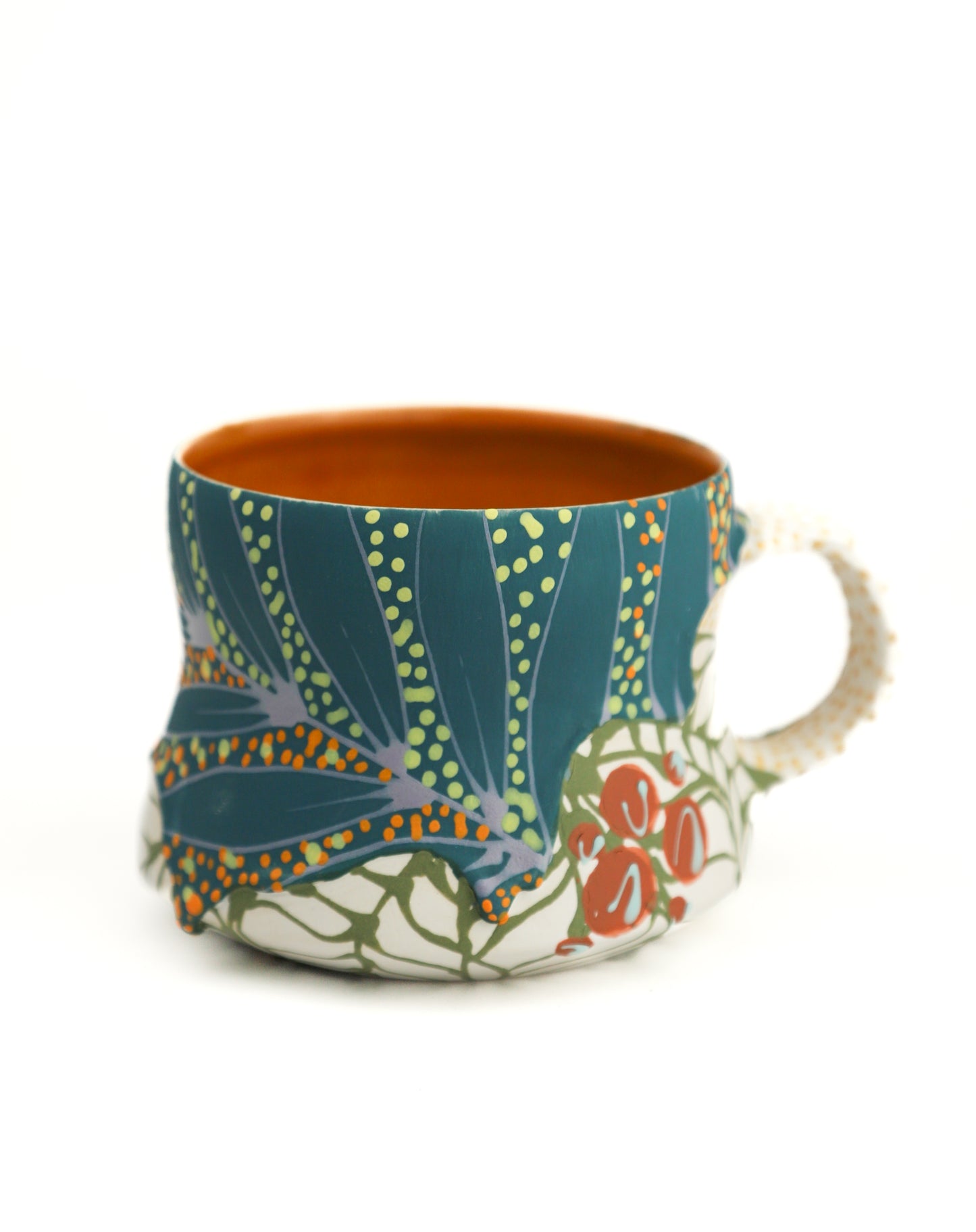 13. White and Teal Mini Mug