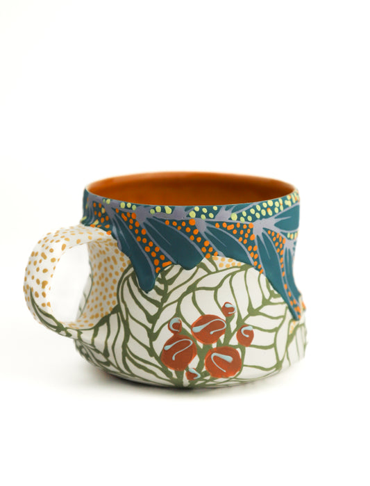 13. White and Teal Mini Mug