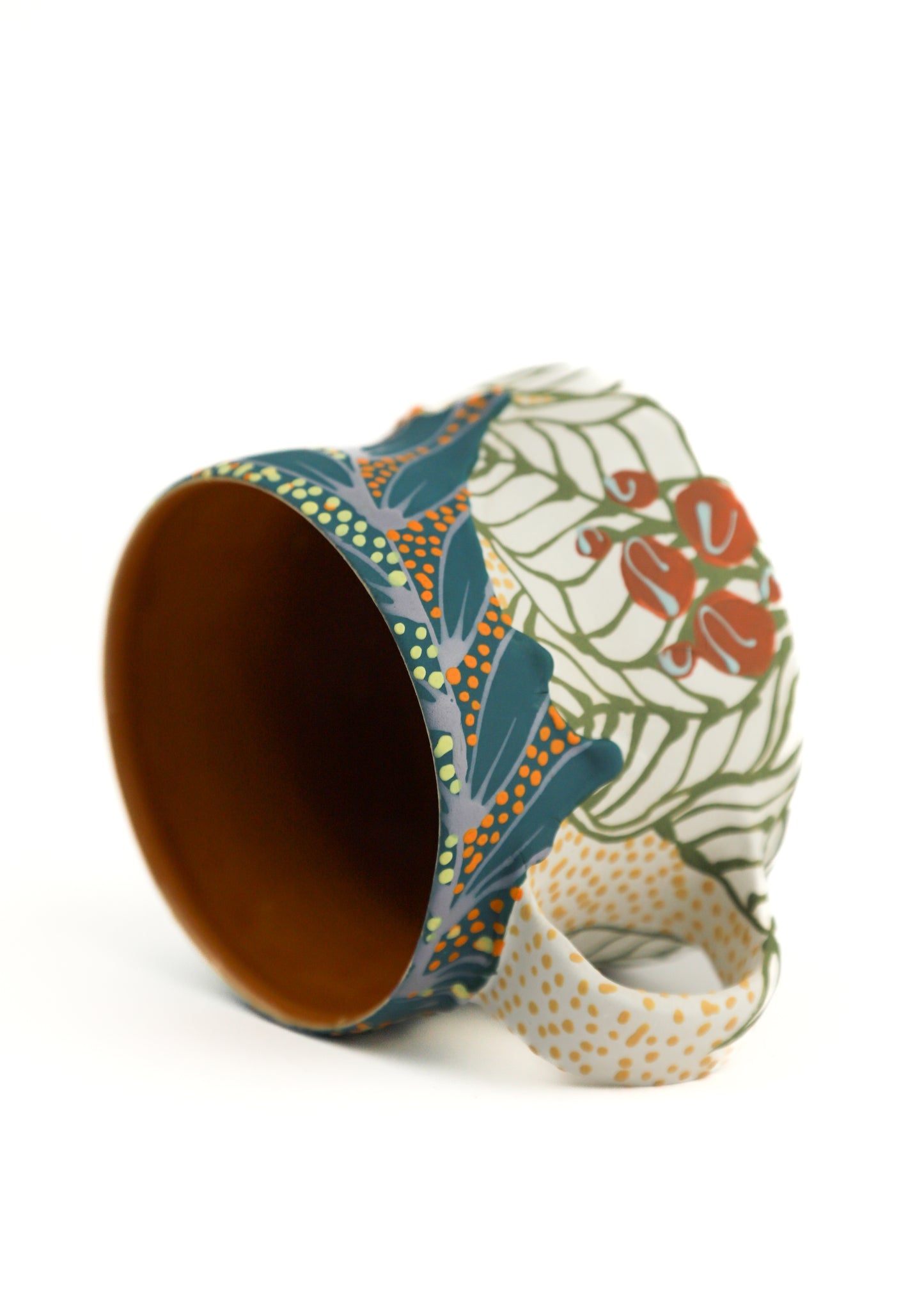 13. White and Teal Mini Mug