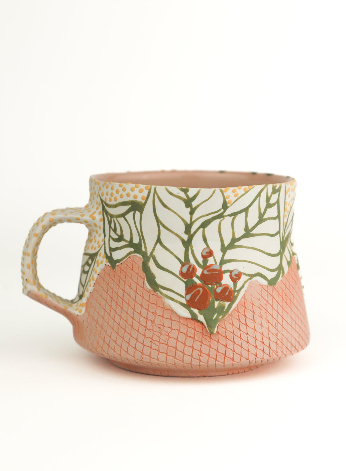 White and Pink Mug