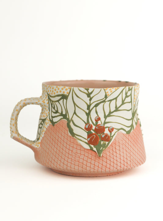 White and Pink Mug
