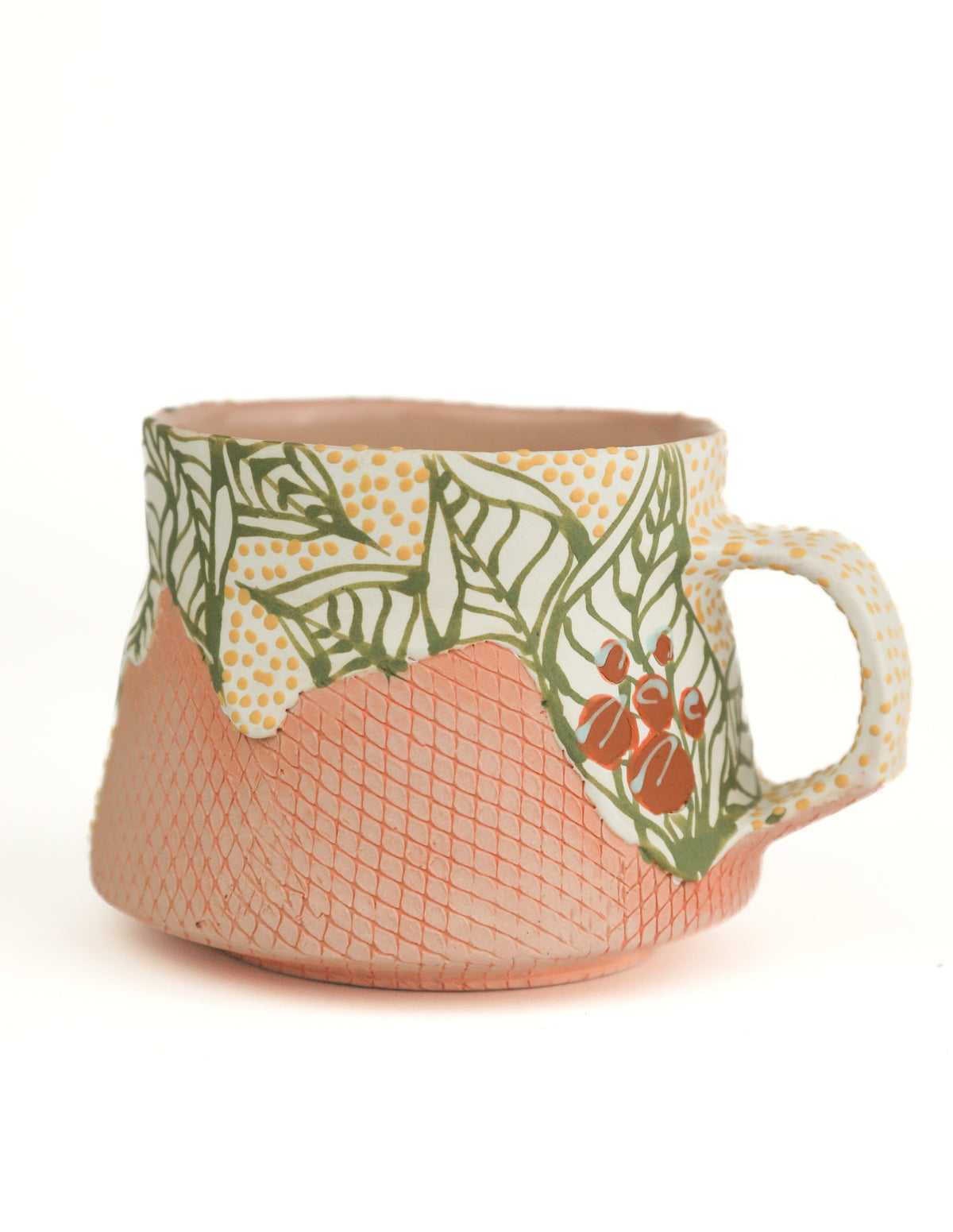 White and Pink Mug