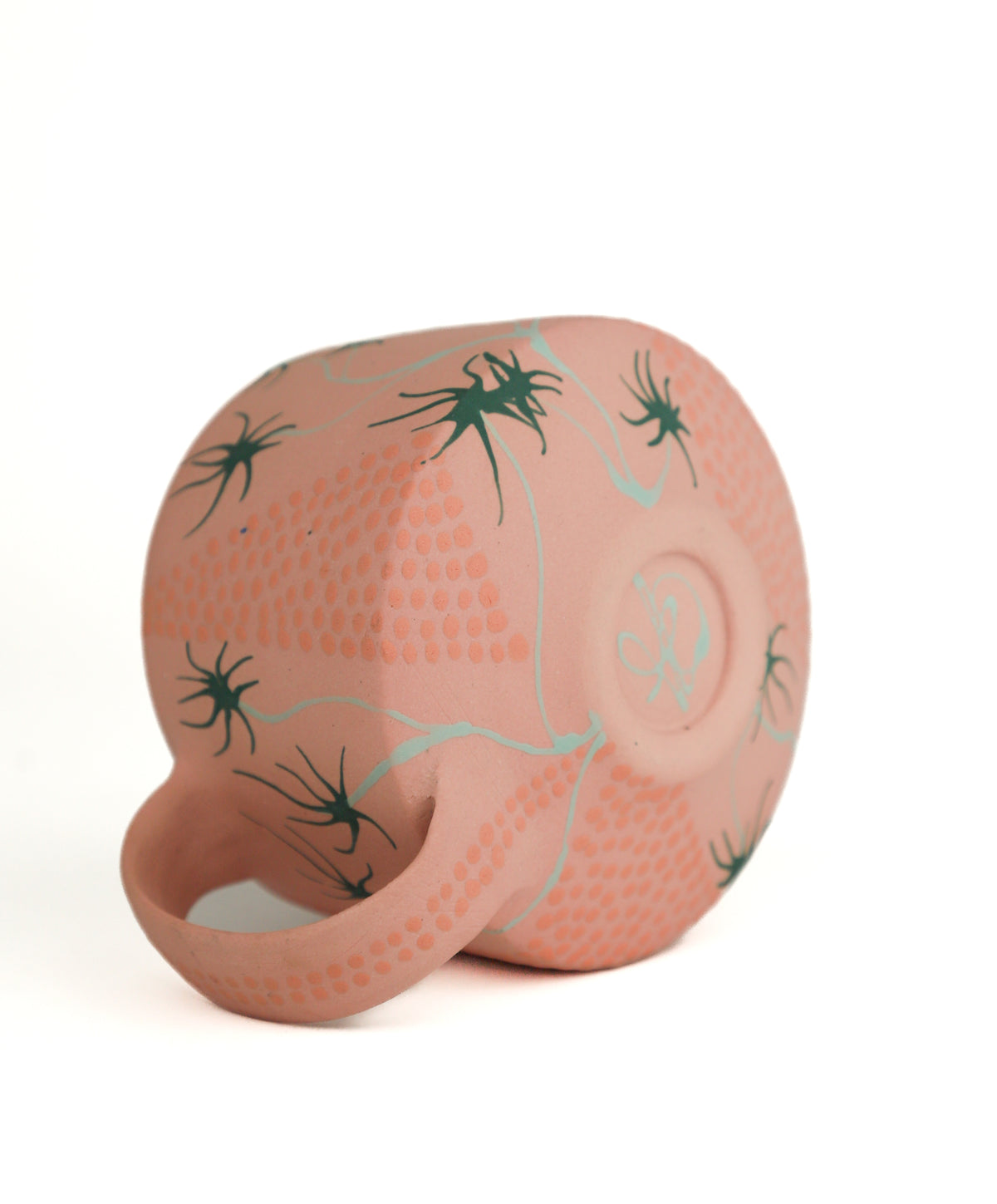 Pink and teal mug