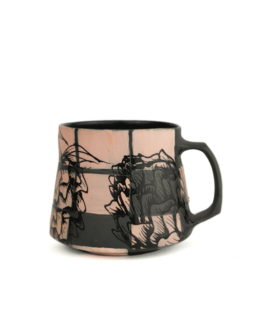 Black and Pink Artichoke Mug