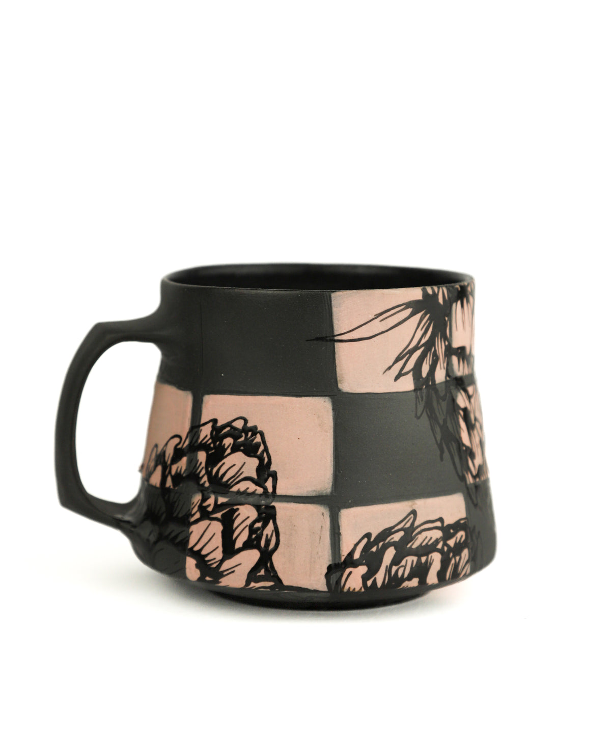 Black and Pink Artichoke Mug