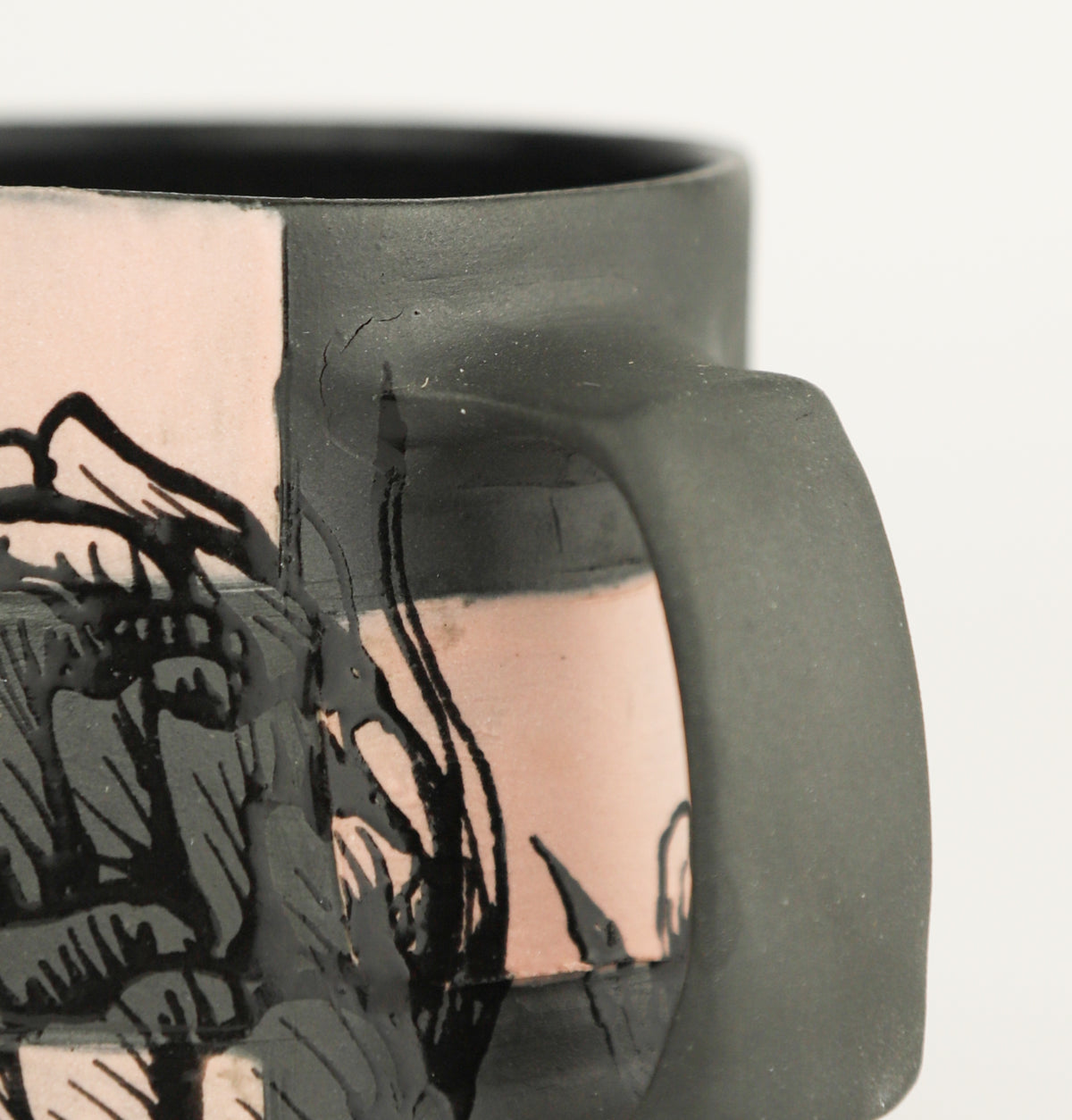 Black and Pink Artichoke Mug