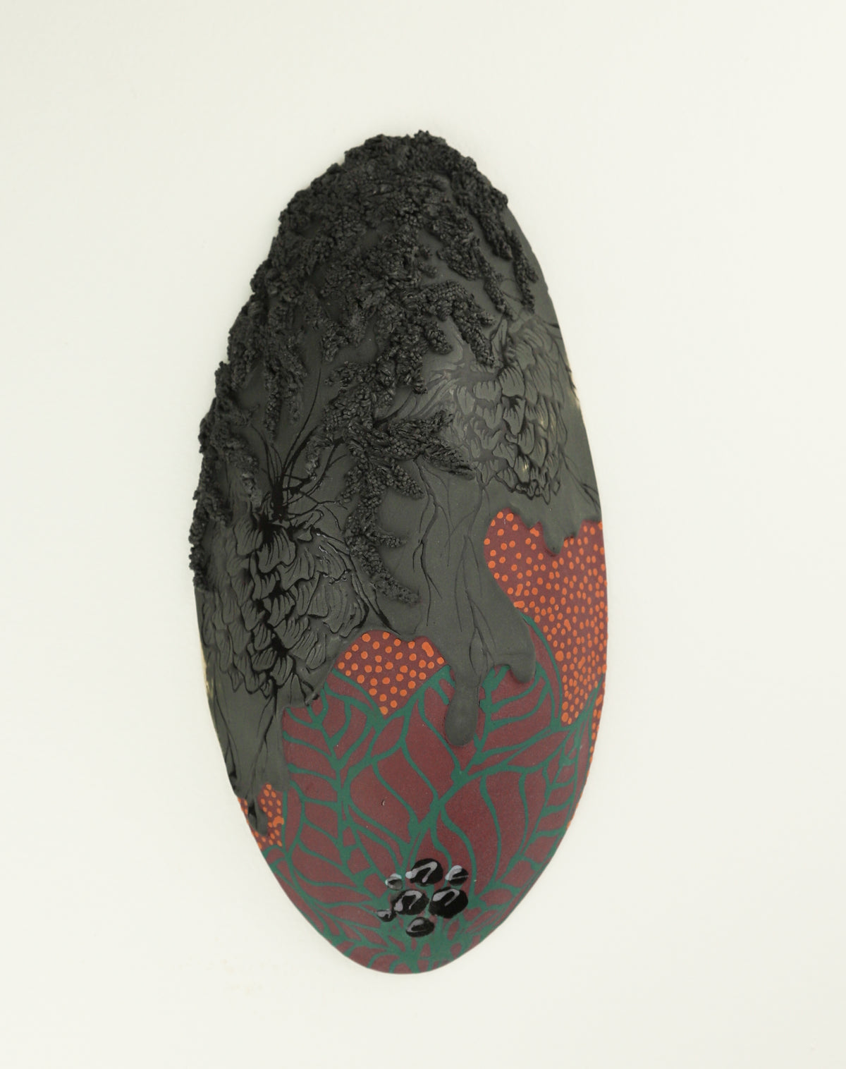 Small Plum and Black Moss Wall Pod