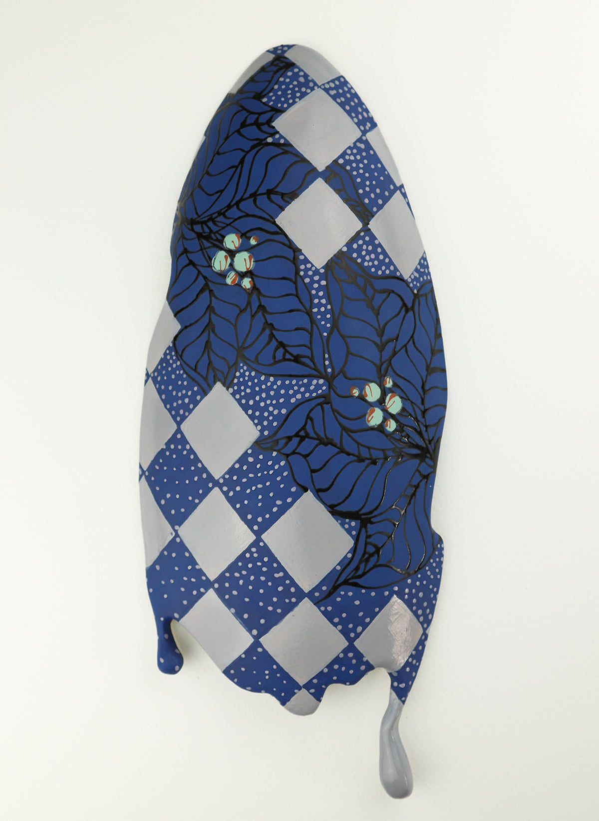 Medium Blue Drip Checkered Wall Pod