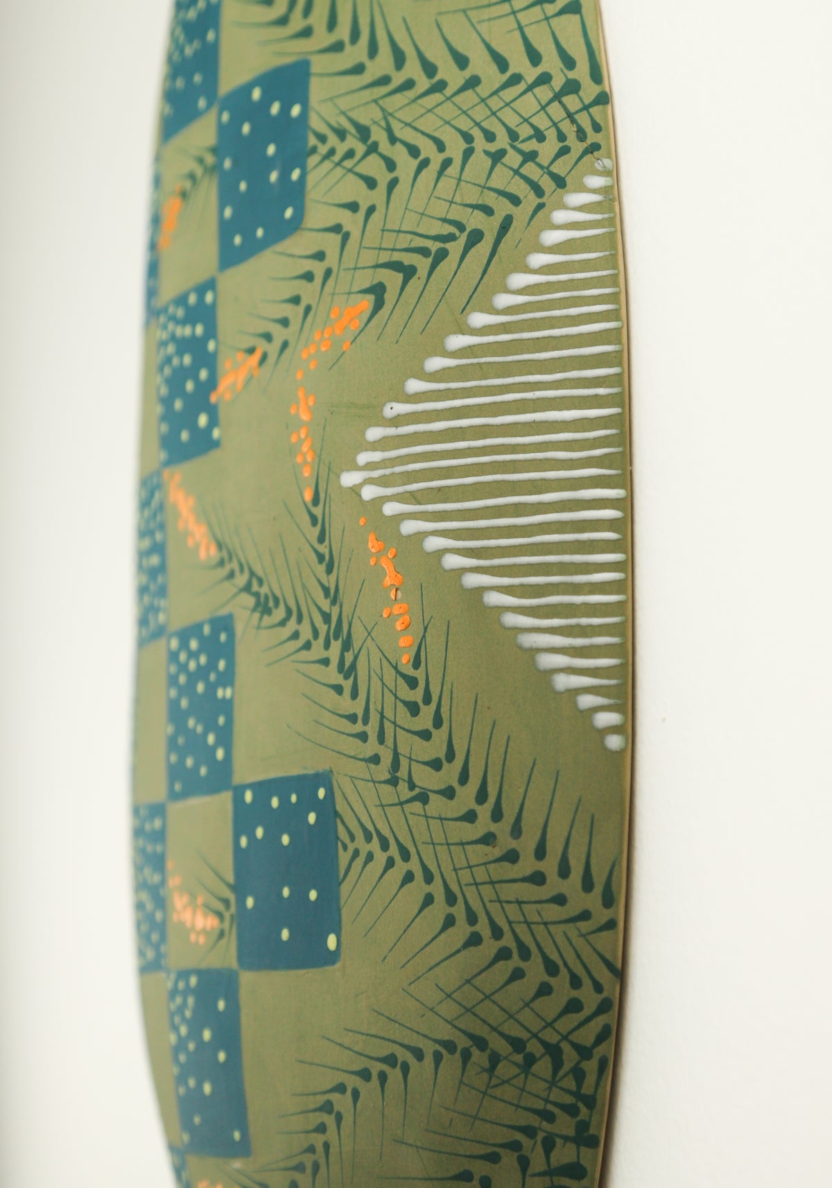 Large Sage and Teal Checkered Wall Pod