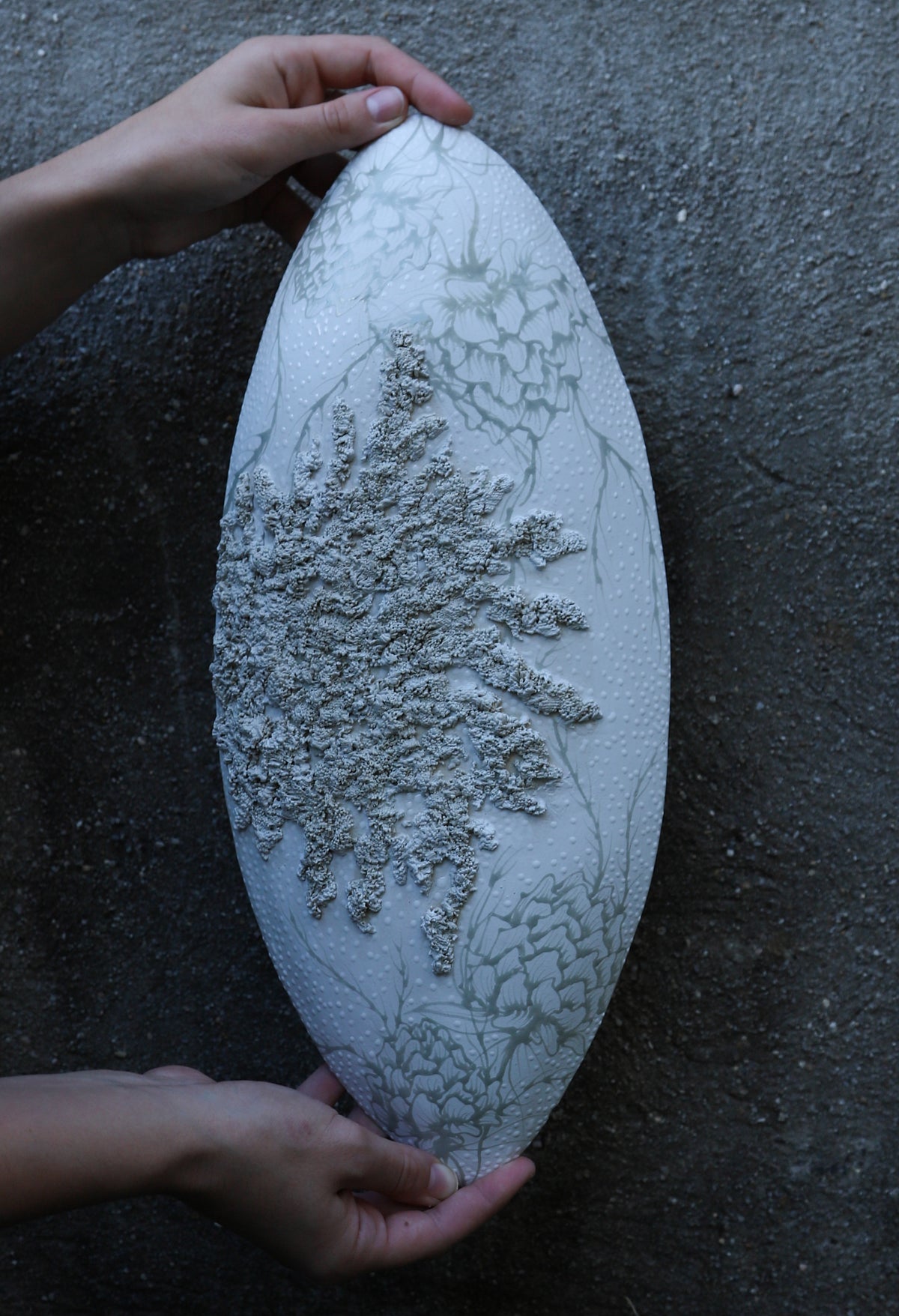 Medium White Moss Wall Pod