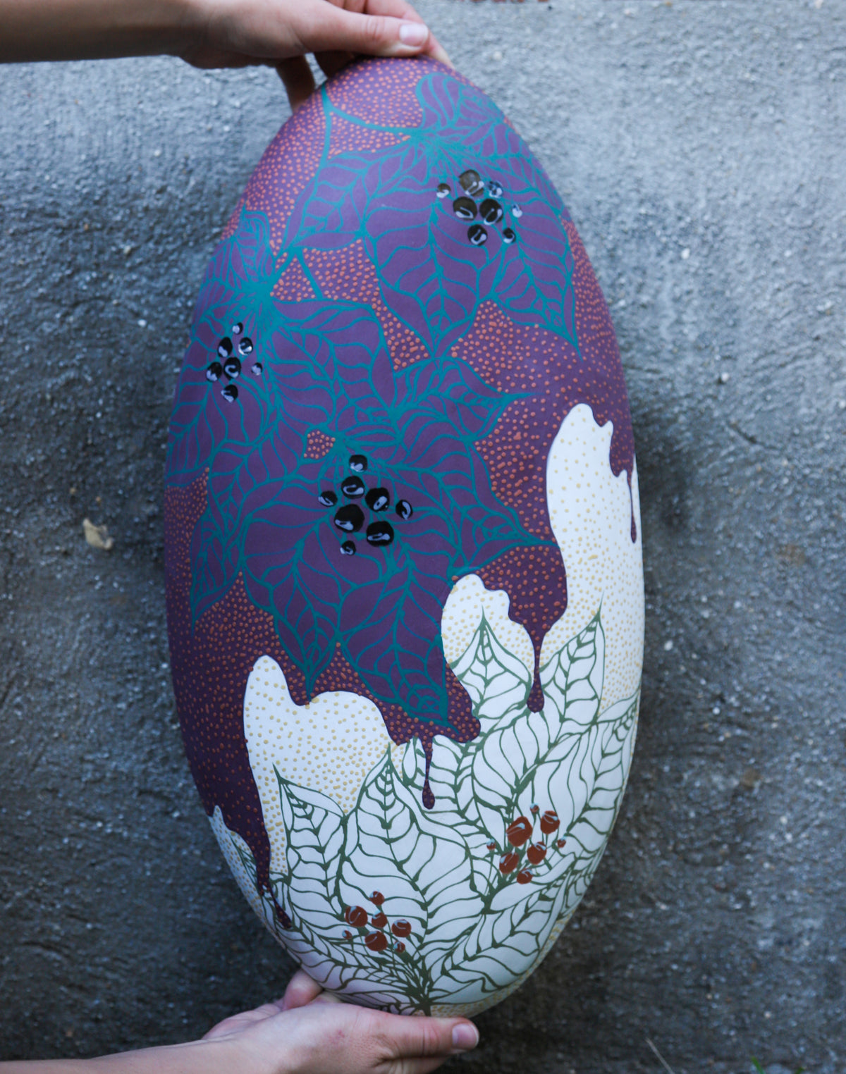 Large White and Plum Wall Pod
