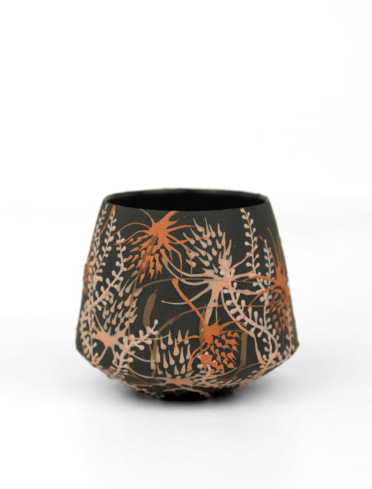 Black and Orange Wildflower Tumbler