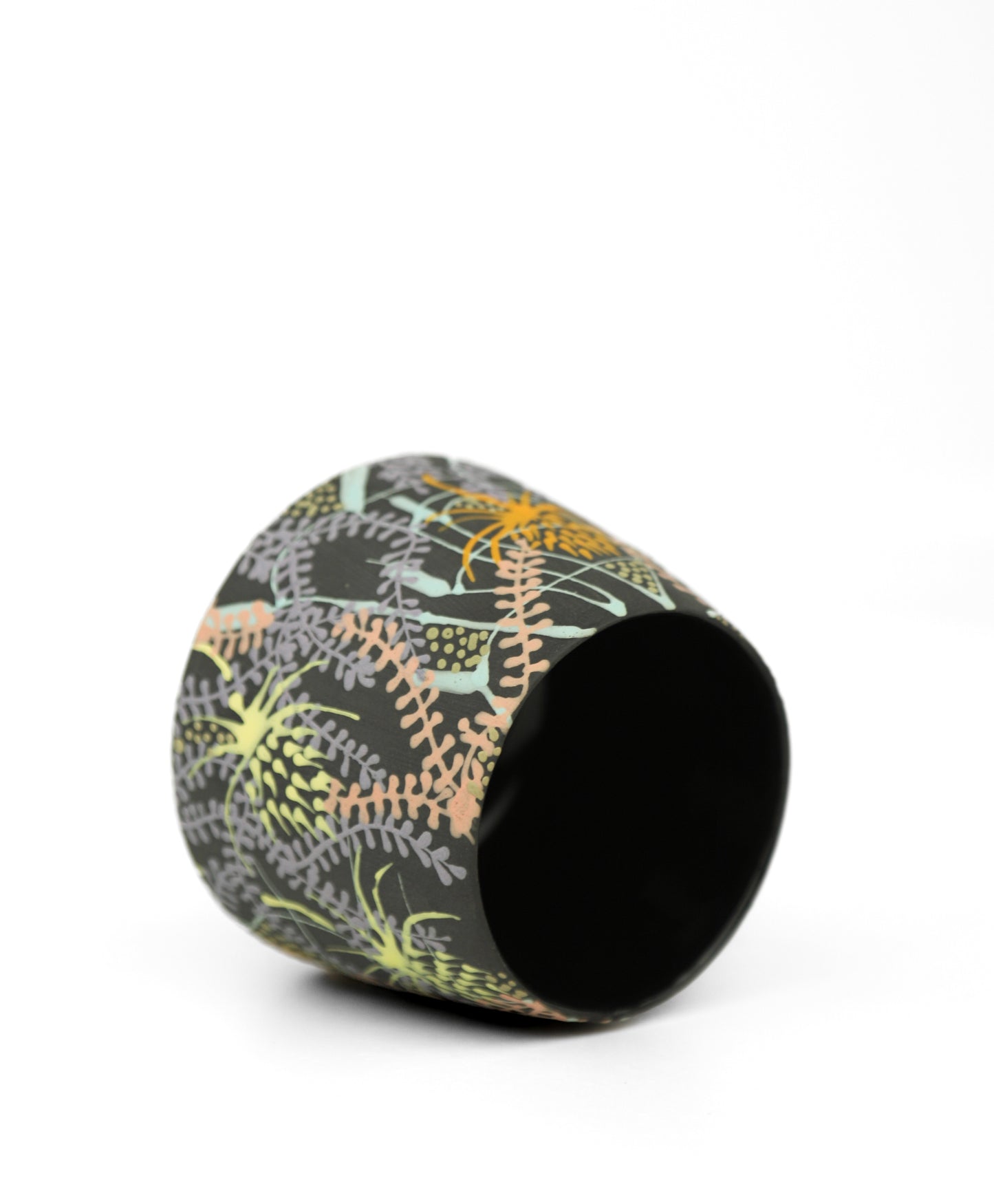 Black Wild flower Confetti Tumbler